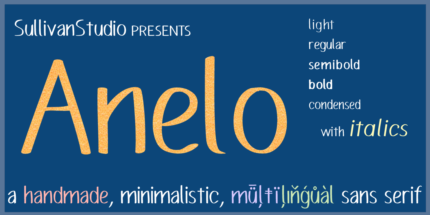 Ejemplo de fuente Anelo Condensed Semibold Italic